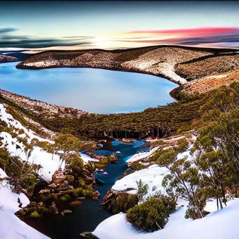 Casal aproveitando a vibrante paisagem de Falls Creek na primavera australiana, com as montanhas floridas e o céu azul convidando para a aventura durante as férias da primavera. (Couple enjoying the vibrant landscape of Falls Creek in the Australian spring, with the flowered mountains and the blue sky inviting for adventure during the spring break.)