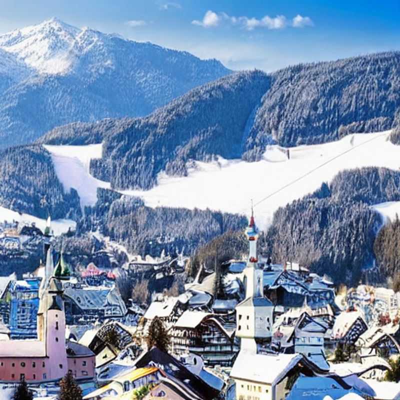 Casais aproveitando o sol da primavera em Schladming, Áustria, com as montanhas cobertas de neve ao fundo, descobrindo as atividades e atrações imperdíveis durante as férias da primavera.