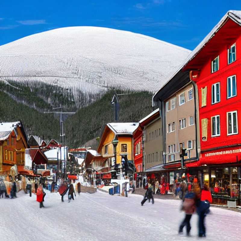 Casais se aventurando na beleza primaveril de Lillehammer, Noruega, com montanhas cobertas de neve ao fundo, curtindo as atividades e paisagens que a cidade oferece durante o recesso da primavera.
