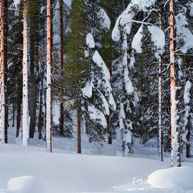 Casal aproveitando o sol da primavera e a paisagem nevada de Ruka, Finlândia, durante o recesso da primavera, com atividades de inverno e a beleza da natureza ártica.