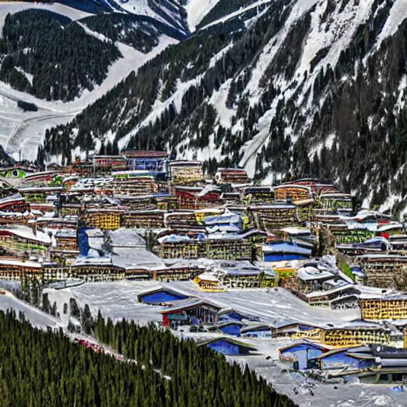 Spanish: Parejas disfrutando del sol primaveral en Sestriere, Italia, con las imponentes montañas nevadas como telón de fondo, una escapada perfecta para Semana Santa.