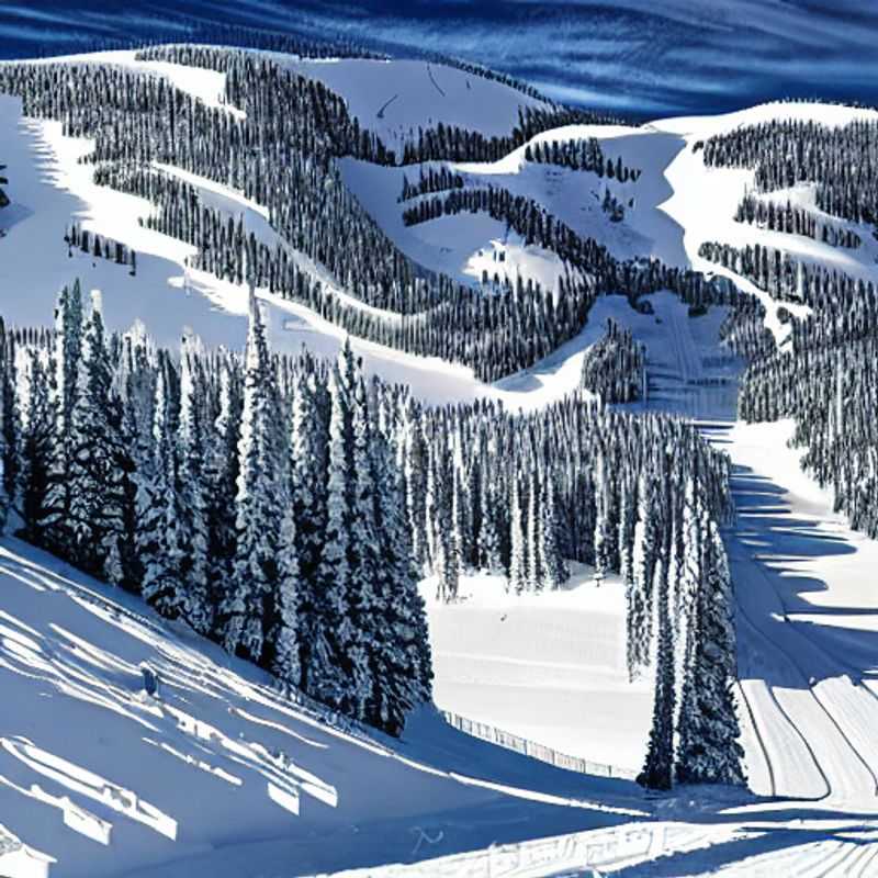 Spring break bliss! Two skiers carve through the pristine slopes of Big White Ski Resort, Canada, under a bright, sunny sky. A perfect day of adventure and freedom.