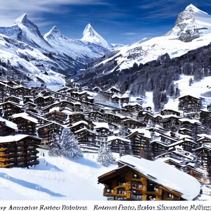 Casais aproveitando a vista deslumbrante do Matterhorn sob o sol da primavera em Zermatt, Suíça, durante as férias da primavera.