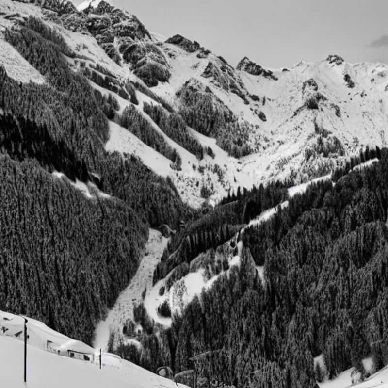 Vista deslumbrante de Lech Zürs am Arlberg, Áustria, sob o sol da primavera, com seus picos nevados convidando para aventuras inesquecíveis durante o spring break.