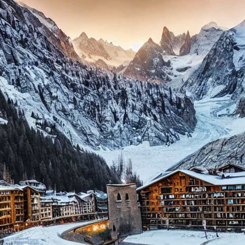 Deux amis admirant les majestueuses montagnes enneigées du Mont-Blanc à Chamonix, France, lors de leur pause de printemps.