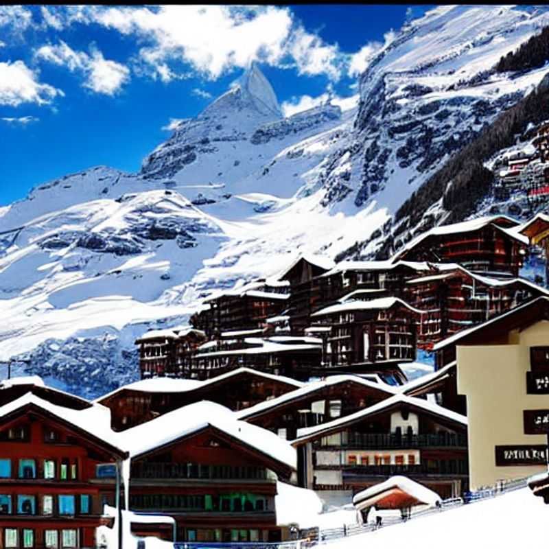 Vue imprenable sur le Cervin enneigé dominant Zermatt, un paradis printanier pour des vacances inoubliables.