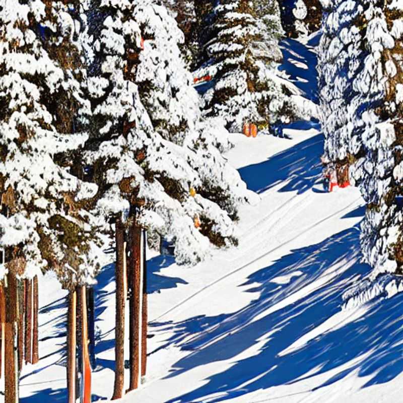 Casal desfrutando do sol da primavera e das paisagens deslumbrantes de Kirkwood, EUA, durante as férias da primavera, com montanhas ainda cobertas de neve ao fundo. (Couple enjoying the spring sun and breathtaking scenery of Kirkwood, USA, during spring break, with snow-capped mountains in the background.)