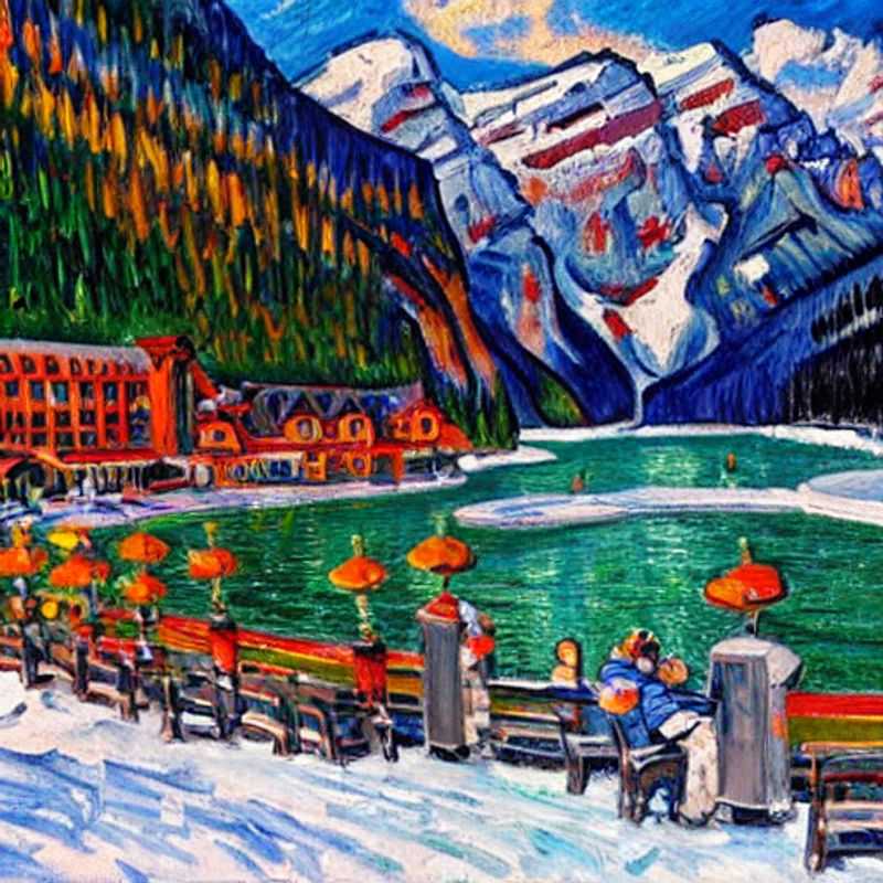 Dos amigos disfrutando de las impresionantes vistas de Banff-Lake Louise, Canadá, durante las vacaciones de primavera.