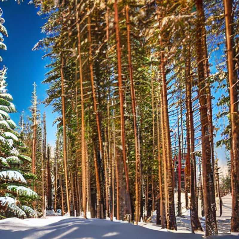 Casal aproveitando o sol da primavera em Ruka, Finlândia, com paisagens nevadas deslumbrantes ao fundo, curtindo as aventuras de primavera durante as férias!