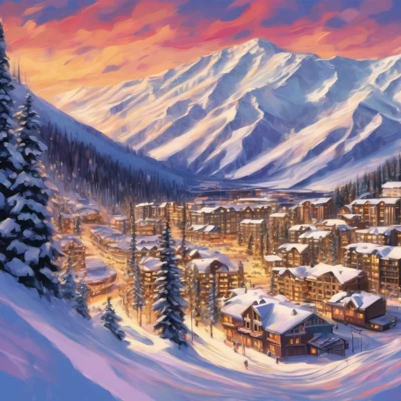Panoramic view of the majestic Snowbird ski resort in Utah, USA, showcasing its pristine slopes and luxurious accommodations, the ideal winter wonderland for discerning travelers.