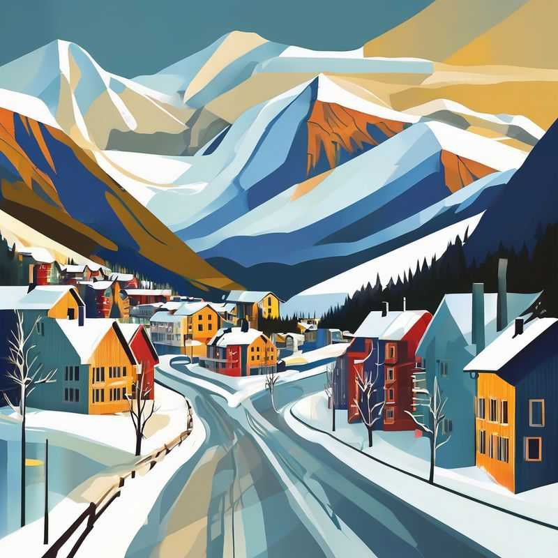 Snow-capped peaks of Hemsedal, Norway, beckon adventure seekers to explore this winter wonderland.