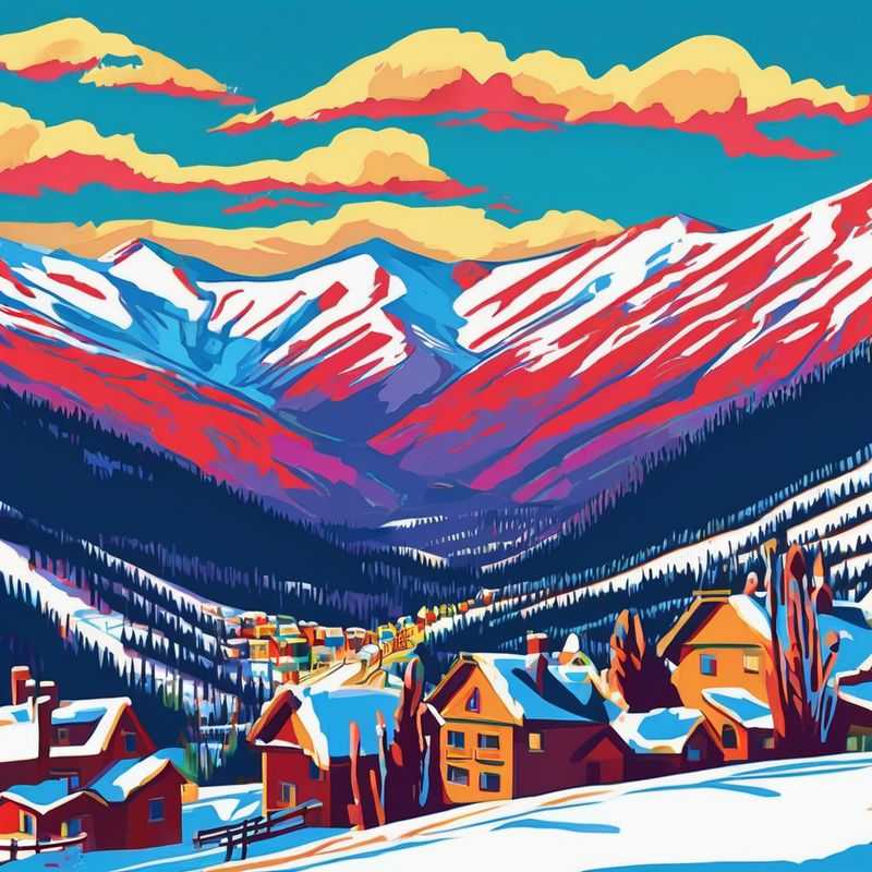 Casal sorrindo com as majestosas Montanhas Sangre de Cristo ao fundo em Taos Ski Valley, EUA, perfeito para explorar as melhores áreas para se hospedar.