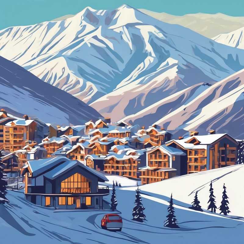 Vue panoramique enneigée de la station de ski de Gudauri, Géorgie, soulignant ses paysages magnifiques pour les voyageurs.