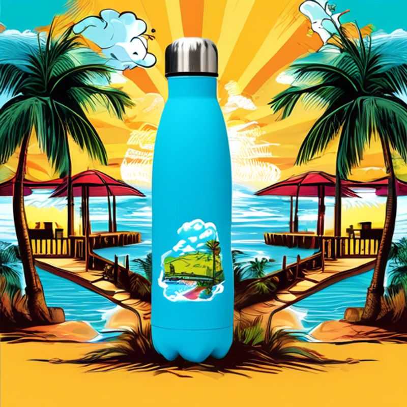 A close-up of a stylish reusable water bottle, perfect for staying hydrated on the go.