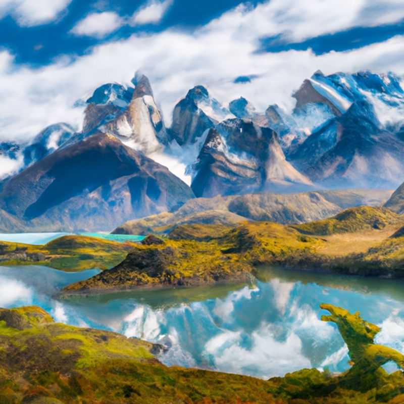 Cerro Castillo and Fall Foliage in Torres del Paine