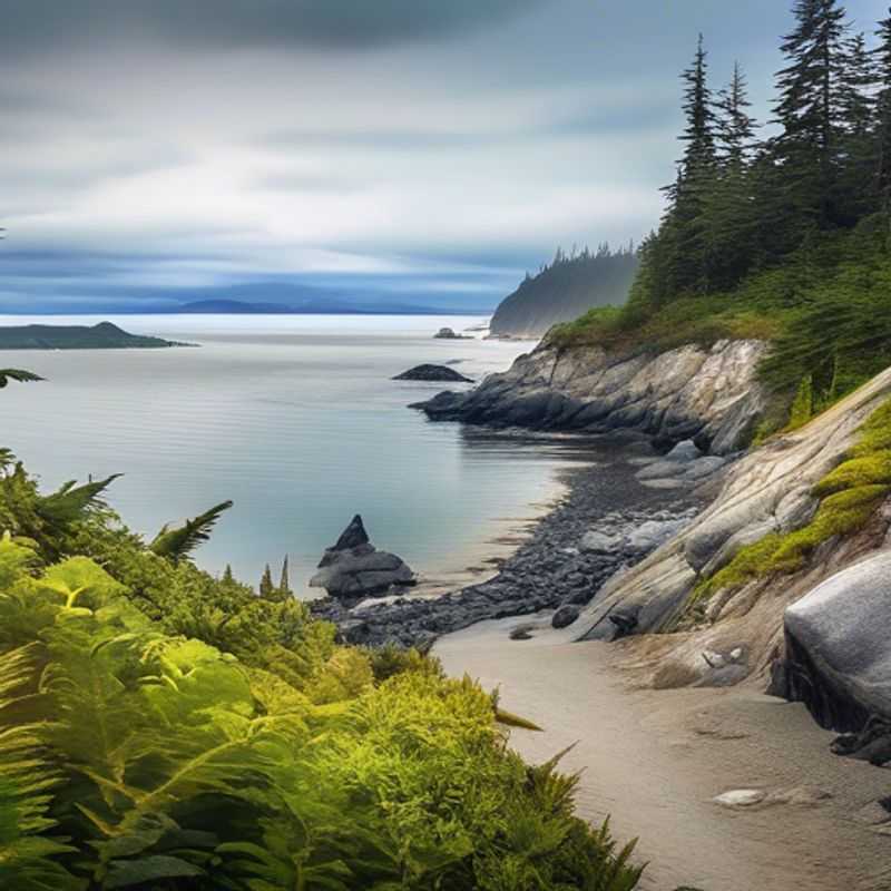 Six nomades numériques explorant le sentier de la côte ouest au Canada, entourés de paysages côtiers époustouflants, lors de leur aventure d'une semaine entre l'été et l'automne.