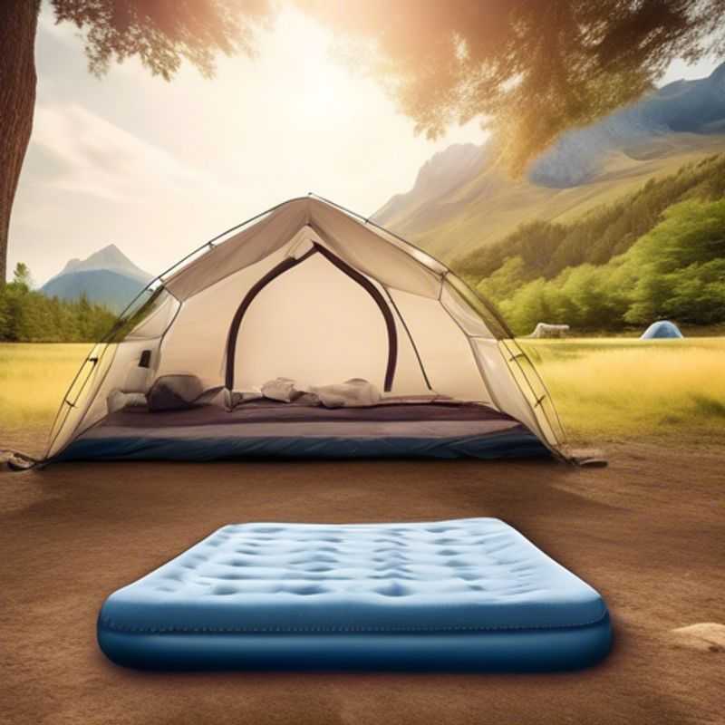Un colchón de camping o un colchón de aire inflable, listo para una noche de sueño reparador bajo las estrellas.
