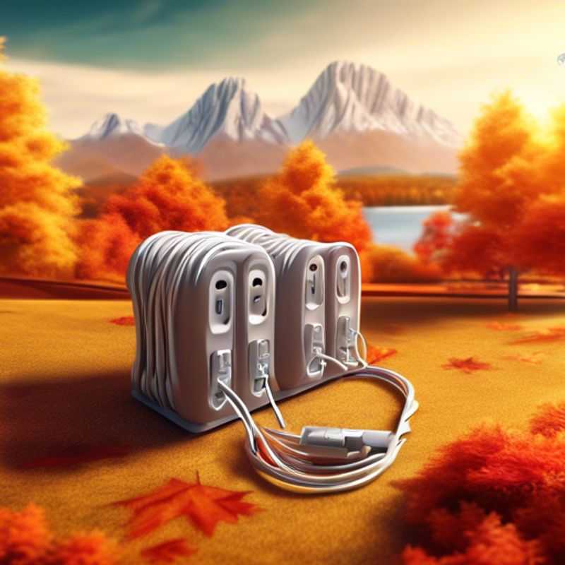 A close-up shot of a sleek and organized cable management system, showcasing the neat and efficient way it tames a tangled mess of cords.