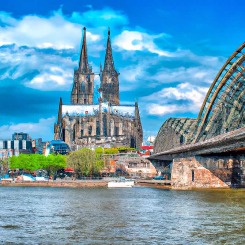 Six travelers bundled up against the winter chill, marveling at the awe-inspiring Cologne Cathedral, its twin spires piercing the gray sky, during their 5-day winter adventure in Cologne, Germany.