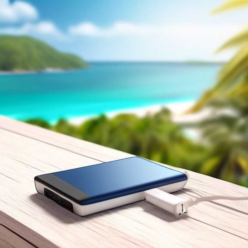 A portable charger or power bank, perfect for keeping your devices charged on the go.