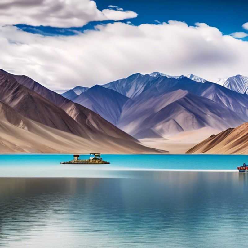 Una pareja de nómadas digitales trabajando de forma remota en su caravana, disfrutando de las impresionantes vistas otoñales de Ladakh, India, durante su breve pero fascinante estancia de 24 horas.