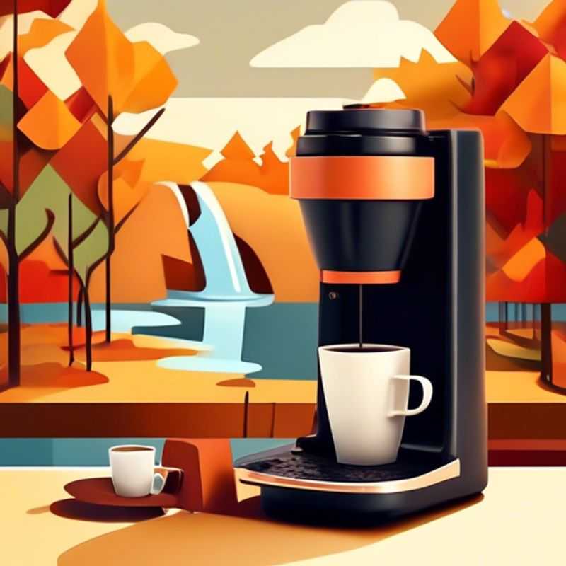 A sleek, modern portable coffee maker, perfect for brewing delicious coffee on the go, whether you're camping, traveling, or just need a caffeine boost at the office.