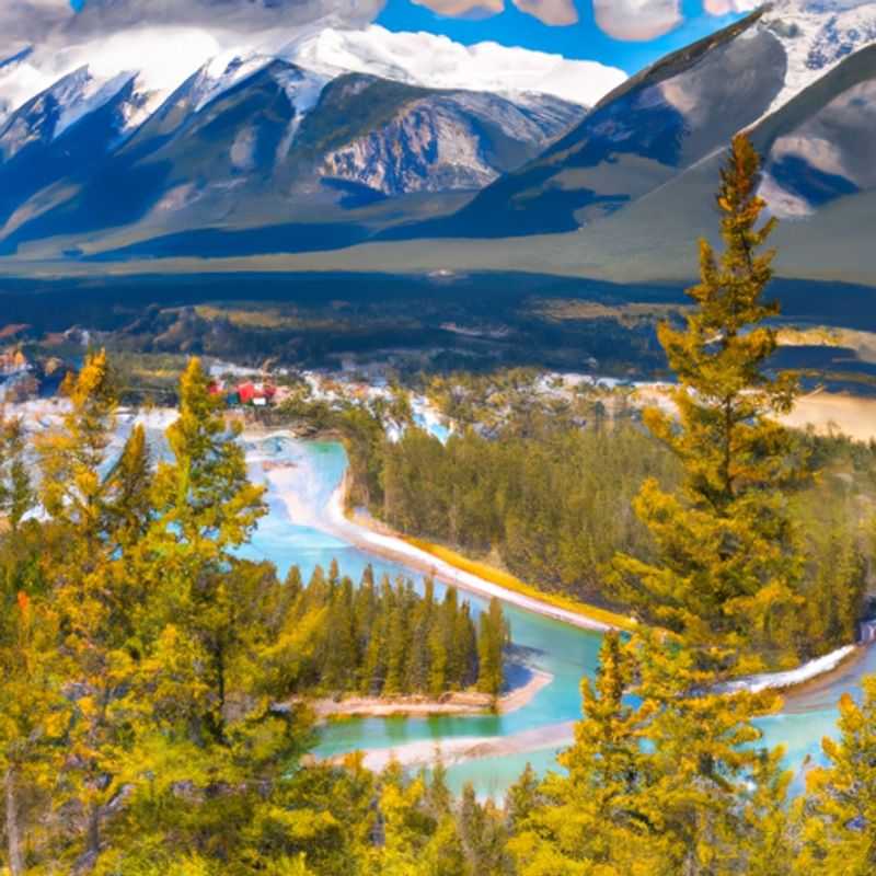A family with children embarks on a 5-day springtime adventure in Banff, Canada, surrounded by the breathtaking beauty of snow-capped mountains and pristine lakes, creating lasting memories against a backdrop of nature's grandeur.