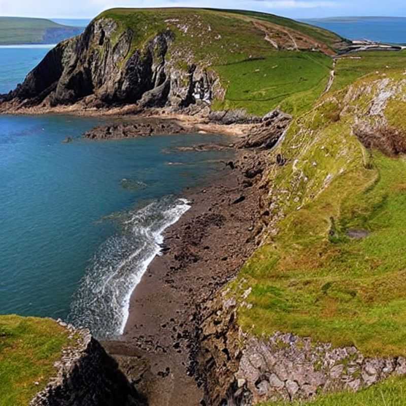 Trilha da Costa de Pembrokeshire, País de Gales, um cenário deslumbrante e perfeito para férias de verão.