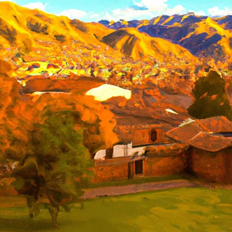 Four intrepid travelers stand against the backdrop of Cusco's ancient Sacsayhuamán ruins, their faces filled with awe and wonder. Verdant mountains embrace the historic city, casting a majestic aura over their 2-week autumnal adventure in the heart of Peru.