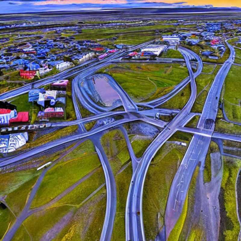 Here are a few options for alt text in Portuguese for an image of Iceland's Ring Road, in an article about whether it's good for spring break: