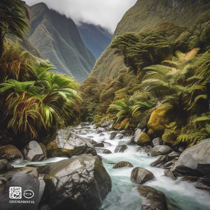 Familia con niños disfrutando de su aventura en una caravana, rodeados de impresionantes paisajes del Milford Track, Nueva Zelanda, durante su visita de 24 horas entre el invierno y la primavera.