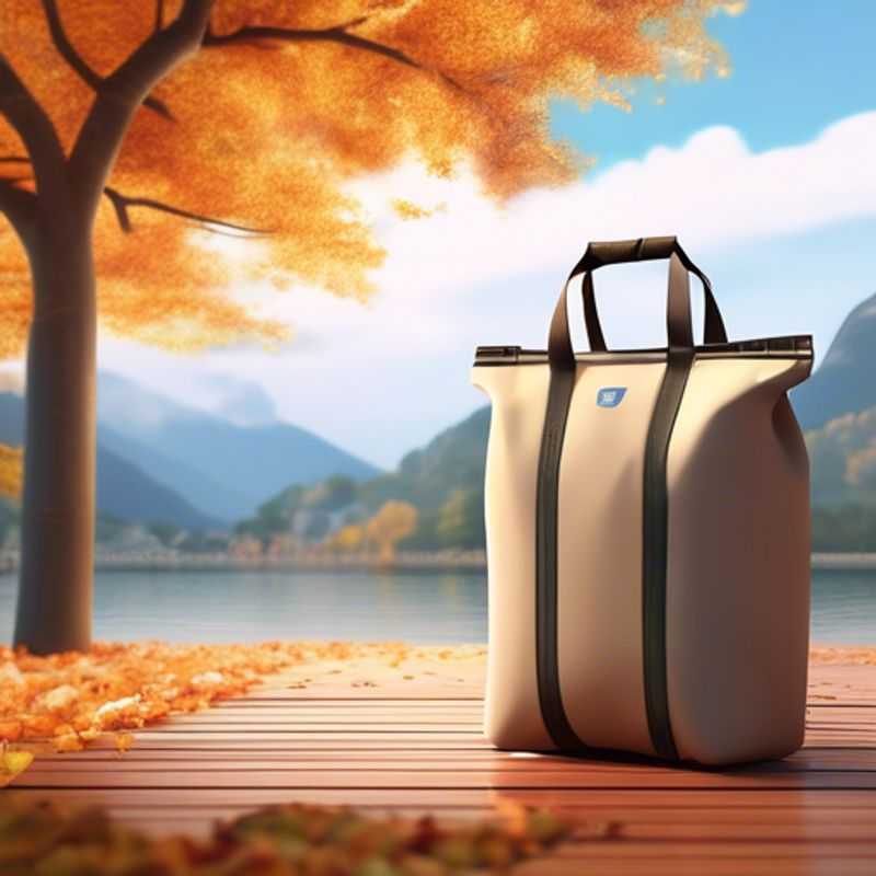 A sleek, portable shower bag, ideal for showering on-the-go, showcasing its compact design and convenient carrying features.