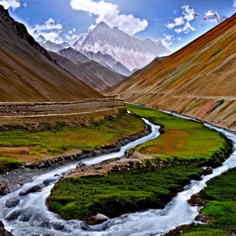 Here are a few options for alt text in Portuguese for an image of the Spiti Valley Trek in an article about whether it's good for spring break, each with a slightly different emphasis: