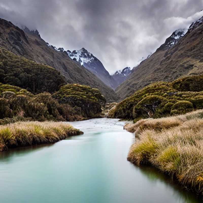 Le Sentier Routeburn en Nouvelle-Zélande, baigné de lumière printanière.