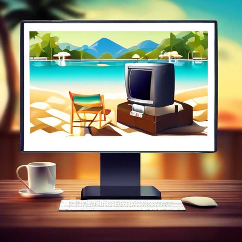 A portable monitor resting on a desk, ready to be connected to a laptop.