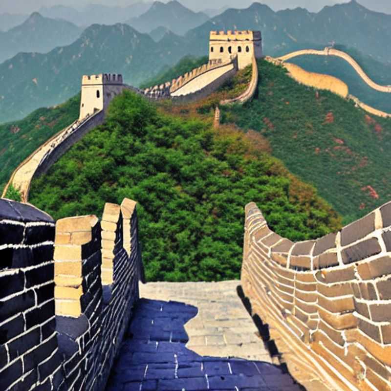Randonnée printanière sur la Grande Muraille de Chine : une vue imprenable sur les remparts et les paysages environnants.