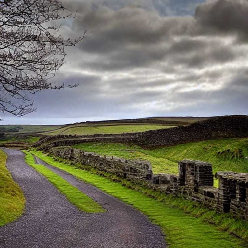 Le sentier du Mur d'Hadrien, un chemin de randonnée ensoleillé en été au Royaume-Uni.