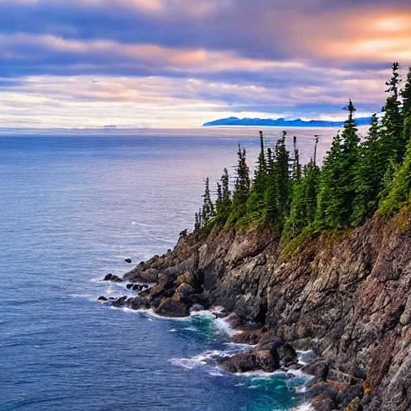 Trilha Juan de Fuca no verão: Paisagem deslumbrante da costa canadense, ideal para caminhadas.
