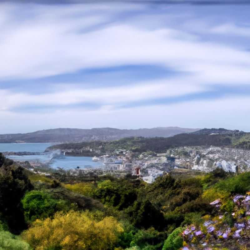A solo traveler strolls along the vibrant waterfront of Wellington, New Zealand, during the flourishing spring season, embracing the city's blend of modern architecture and natural beauty on a 5-day adventure.