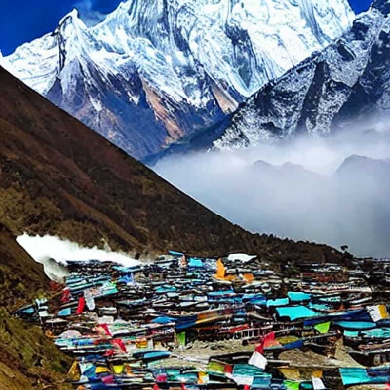 Here are a few options for alt text in French for an image of the Manaslu Circuit in Nepal, in an article about whether it's good for spring break: