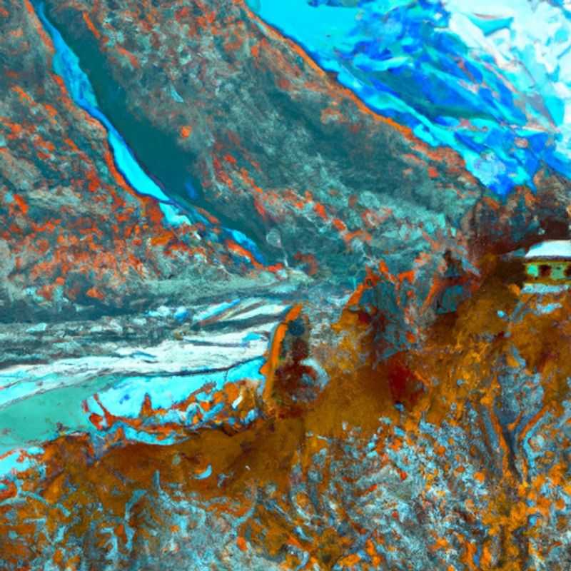 A solitary figure treks through the pristine winter wonderland of the Manaslu Circuit in Nepal, surrounded by towering snow-capped peaks and the tranquil beauty of nature.