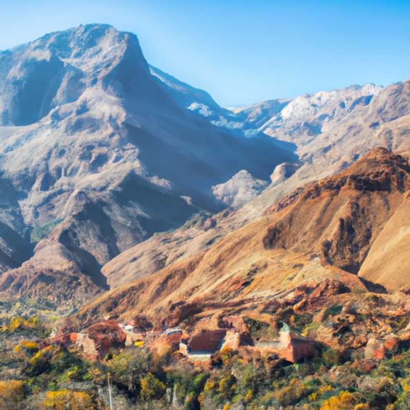 Acampando en el Valle de Ait Bugemez en las Montañas del Atlas, Marruecos durante la primavera