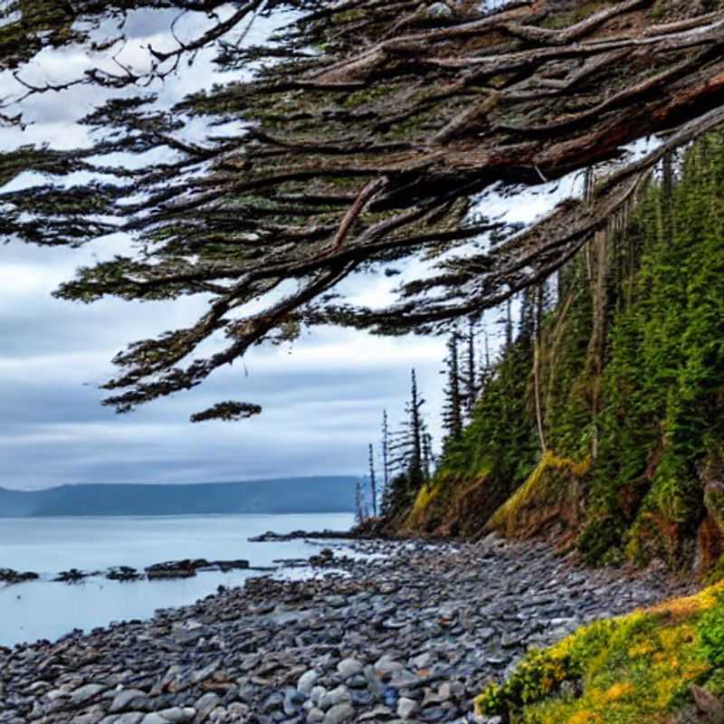 Le sentier West Coast Trail au Canada au printemps : une vue imprenable sur la côte accidentée et la forêt luxuriante.