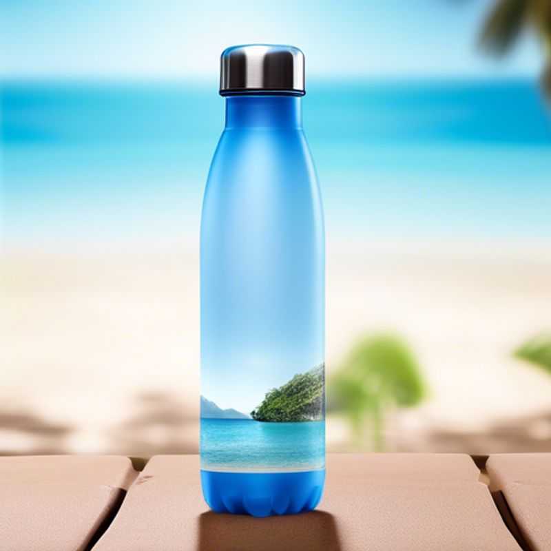 A close-up shot of a reusable water bottle, showcasing its design and features.