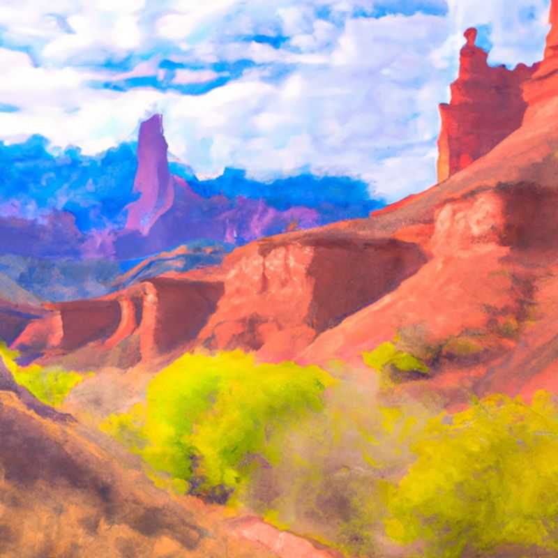 A solitary figure embarks on a solo adventure through the otherworldly landscape of Fisher Towers Trail, USA, immersing themselves in the vibrant hues and rugged beauty of the desert during their weeklong digital nomad retreat in spring.