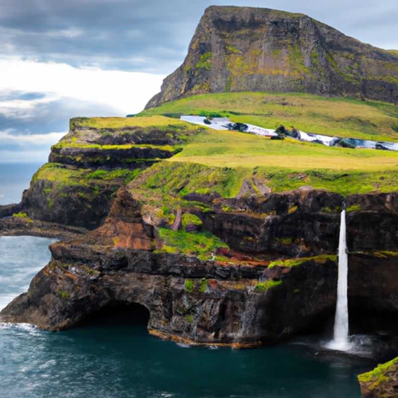 Hiking on Sørvágsvatn Lake in Faroe Islands Coastal Paths during Winter