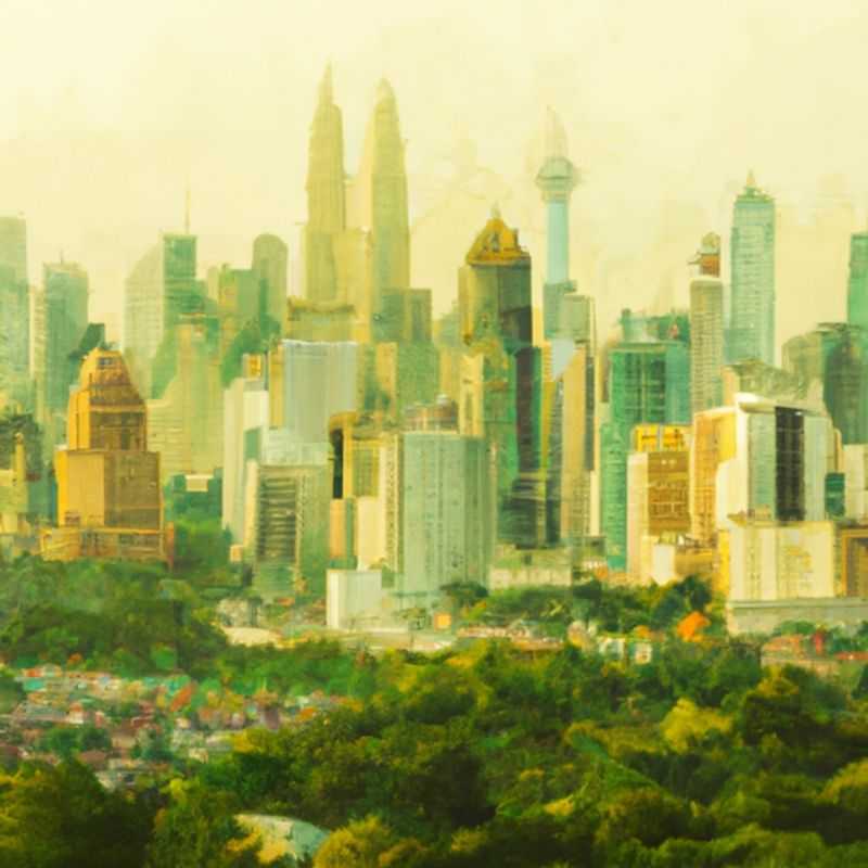 Four digital nomads basking in the vibrant heart of Kuala Lumpur, Malaysia, on their 5-day summer adventure, surrounded by the towering Petronas Twin Towers, symbols of the city's modern skyline.