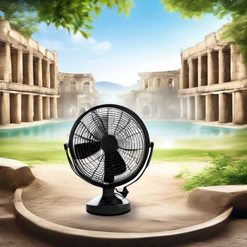 Close-up of a sleek, modern rechargeable fan with a powerful airflow, ideal for keeping cool on the go.