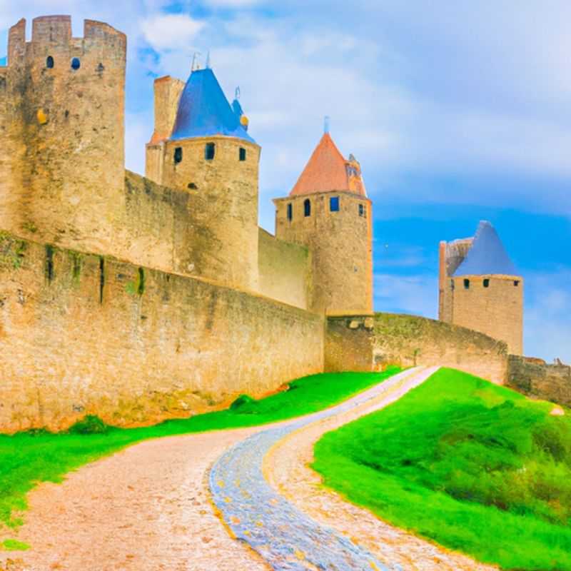 A solitary traveler immerses herself in the enchanting tapestry of Pays Cathare, France, during a captivating 3-day autumn sojourn, surrounded by vibrant fall foliage and the captivating allure of medieval history.