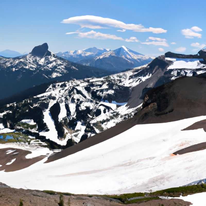 A fearless group of six adventurers gaze up at Black Tusk, a formidable peak shrouded in snow, their spirits high as they embark on a thrilling 4-day winter expedition in the untamed wilderness of British Columbia, Canada.